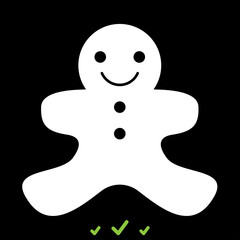 Christmas cookie it is white icon .