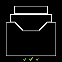 Documents archieve or drawer it is white icon .