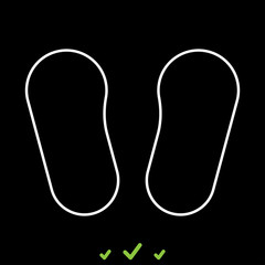 Baby footprint in footwear it is white icon .