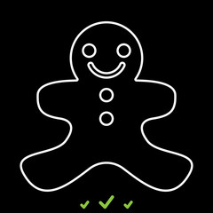 Christmas cookie it is white icon .