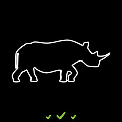 Rhinoceros it is white icon .