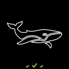 Whale it is white icon .