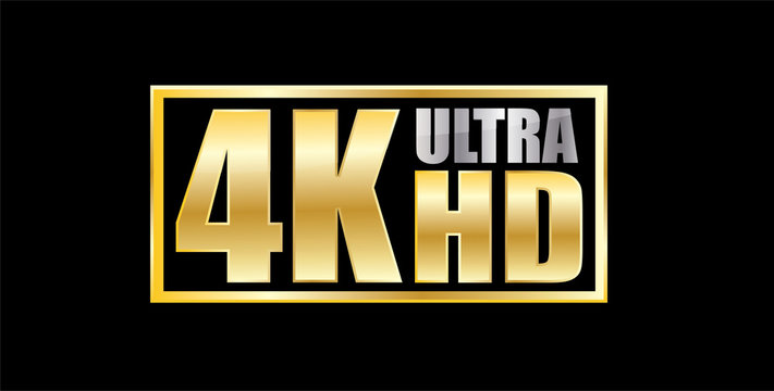 4k Ultra Hd gold and silver sticker