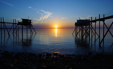 Fototapeta na wymiar coucher de soleil sur l'île d'Oléron