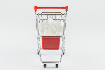 Sugar cubes in the shopping cart