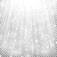 Fototapeta na wymiar snowfall on transparent background, white color
