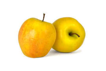 isolate on white background composition with several ripe apples