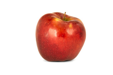 red ripe bright apples on a white isolated background