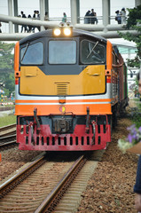 Obraz premium The train is speeding.