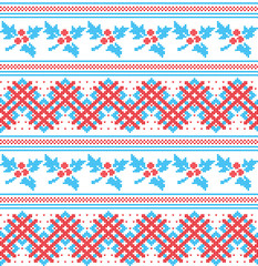 Winter festive Christmas knitted pattern woolen knitted