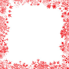 Red Christmas Snowflake Frame