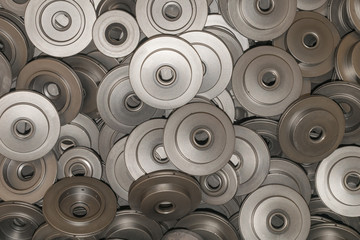 shot of a pile of metal parts