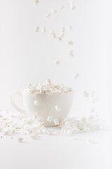 hot chocolate with falling marshmallows