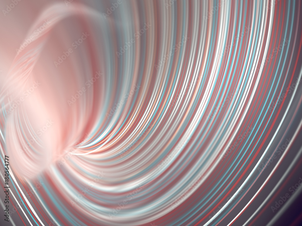 Aufkleber Digital colored lines abstract background. 3d rendering