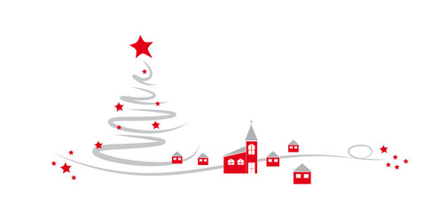 weihnachtsbaum mit weihnachtsdorf