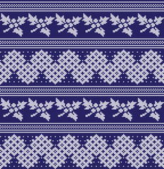 Winter festive Christmas knitted pattern woolen knitted