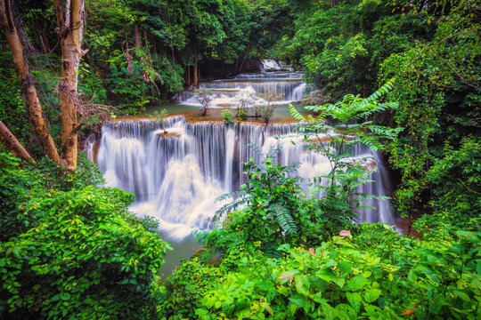 Hua mea khamin water falls  in Erawan National Park, Kanchanaburi, Thailand