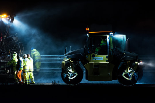 Manutenzione autostrade di notte