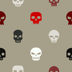 Seamless pattern with skulls for your design