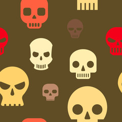 Seamless pattern with skulls for your design