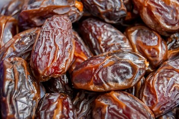 Dried Medjool dates stock image.