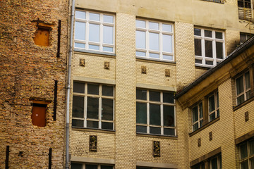industrial backyard brick buildings