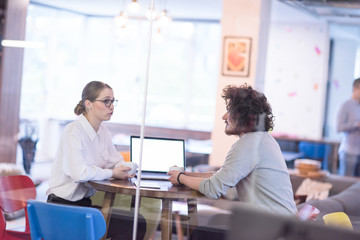 startup Business team Working With laptop in creative office