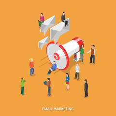 Email Marketing Flat Isometric Vector Concept.
