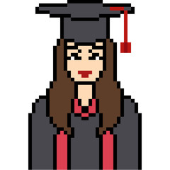 Fototapeta premium vector pixel art graduation
