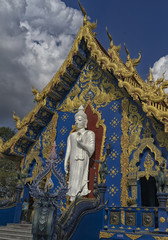 Buddha statue Wat Rong Suea Ten Blue Temple Chiang Rai Thailand