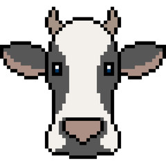vector pixel art cow