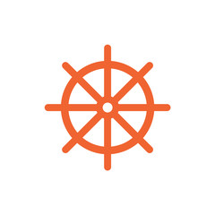 Boat steering wheel icon