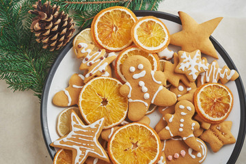 Christmas honey biscuits with orange
