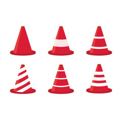 Seamless pattern with red traffic cone. Inspired by road, building machinery. Vector background for decoration children's room, invitations, website, mobile app.