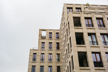 modern office building with copy space on the left side