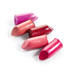 Lipsticks isolated on white background