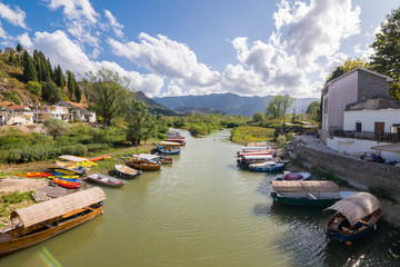 Fototapeta na wymiar Strai Most, Crnojevice River, Lake Skader National Park, Balkan Peninsula, Montenegro Europe