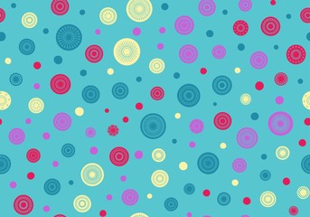 Seamless round ornament pattern. Vector repeating texture. Perfect for printing on paper or fabric.