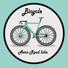 Bicycle icon or sign in cartoon acting for logo