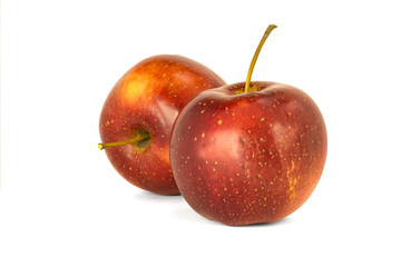 isolate on white background composition with several ripe apples