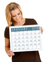 2018 Calendar: Holding A January Calendar