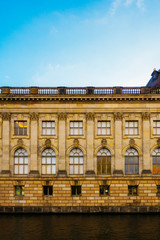 Fototapeta na wymiar historical marble building at spree river in berlin