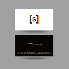 Letter S Logo with Business Card Template Vector.