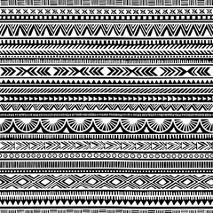 Washable wall murals Boho Style Seamless ethnic pattern. Handmade. Horizontal stripes. Black and white print for your textiles.