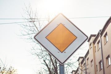 right of way traffic sign