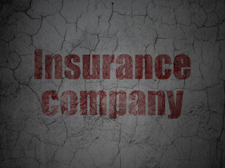 Insurance concept: Red Insurance Company on grunge textured concrete wall background