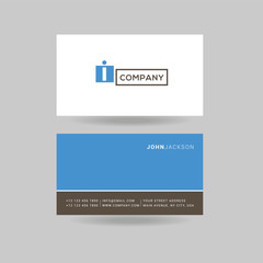 Letter I Logo Icon with Business Card Template Vector.