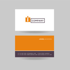 Letter I Logo Icon with Business Card Template Vector.