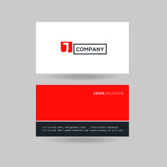 Letter J Logo Icon with Business Card Template Vector.