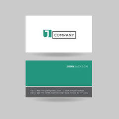 Letter J Logo Icon with Business Card Template Vector.